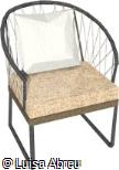 (MA.VA22) Cadeira para área externa em aço e cordas