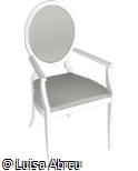(MA.VA35) Cadeira provençal estofada na cor branca