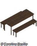 (MA.MA16) Mesa em madeira com bancos
